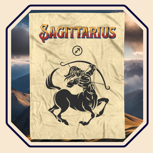 Sagittarius Minimalist Fleece or sherpa blanket image mister obtuse eclectic goods