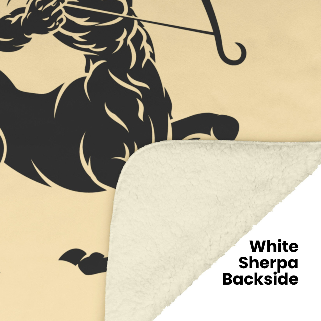 Sagittarius Minimalist Fleece or sherpa blanket white sherpa backside mister obtuse eclectic goods