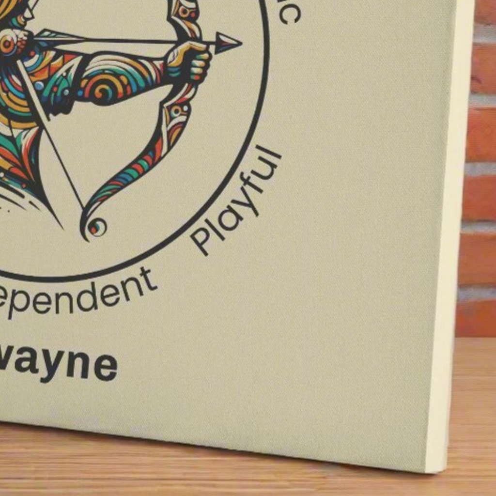 Sagittarius aim true Personalized Square Canvas Wrap extreme close up mister obtuse eclectic goods