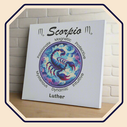 Scorpio Dreams Personalized Square Canvas Wrap main product image mister obtuse eclectic goods