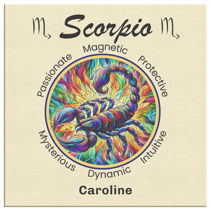 Scorpio Intensity Personalized Square Canvas Wrap close up mister obtuse eclectic goods