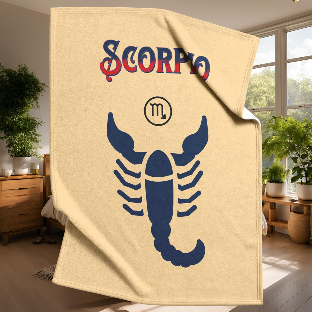 Scorpio Minimalist Fleece or sherpa blanket bedroom setting mister obtuse eclectic goods