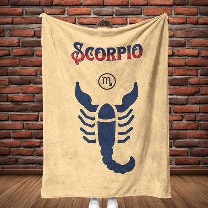 Scorpio Minimalist Fleece or sherpa blanket full length mister obtuse eclectic goods