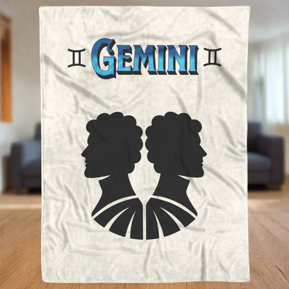 Gemini Minimalist Fleece or sherpa blanket living room setting mister obtuse eclectic goods