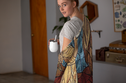 Strength Tarot Heirloom blanket wrapped around woman mister obtuse eclectic goods