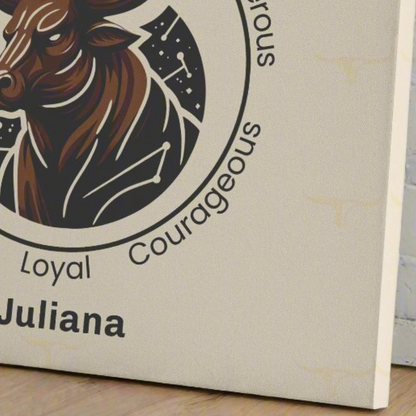 Taurus Fierceness Personalized Canvas