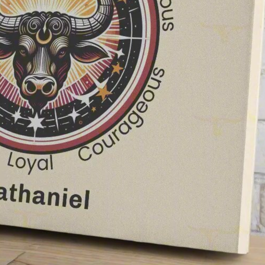 Taurus In The Stars Personalized Square Canvas Wrap extreme close up mister obtuse eclectic goods