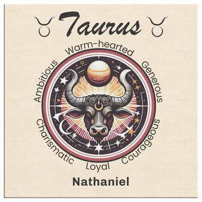 Taurus In The Stars Personalized Square Canvas Wrap close up mister obtuse eclectic goods