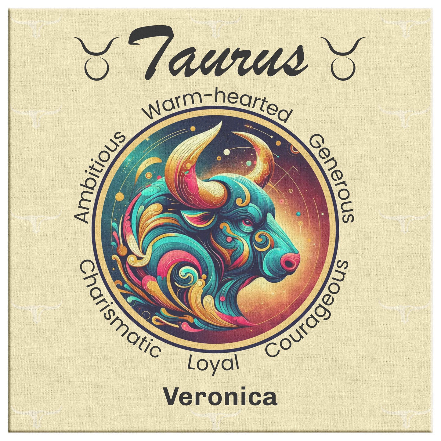 Taurus Universe Personalized Canvas