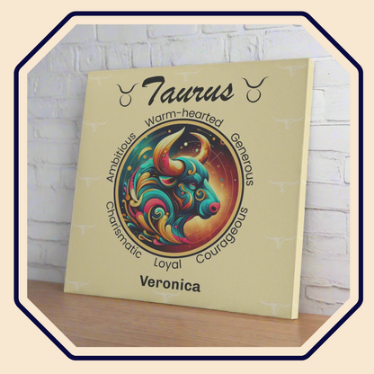 Taurus Universe  Personalized Square Canvas Wrap main product image mister obtuse eclectic goods