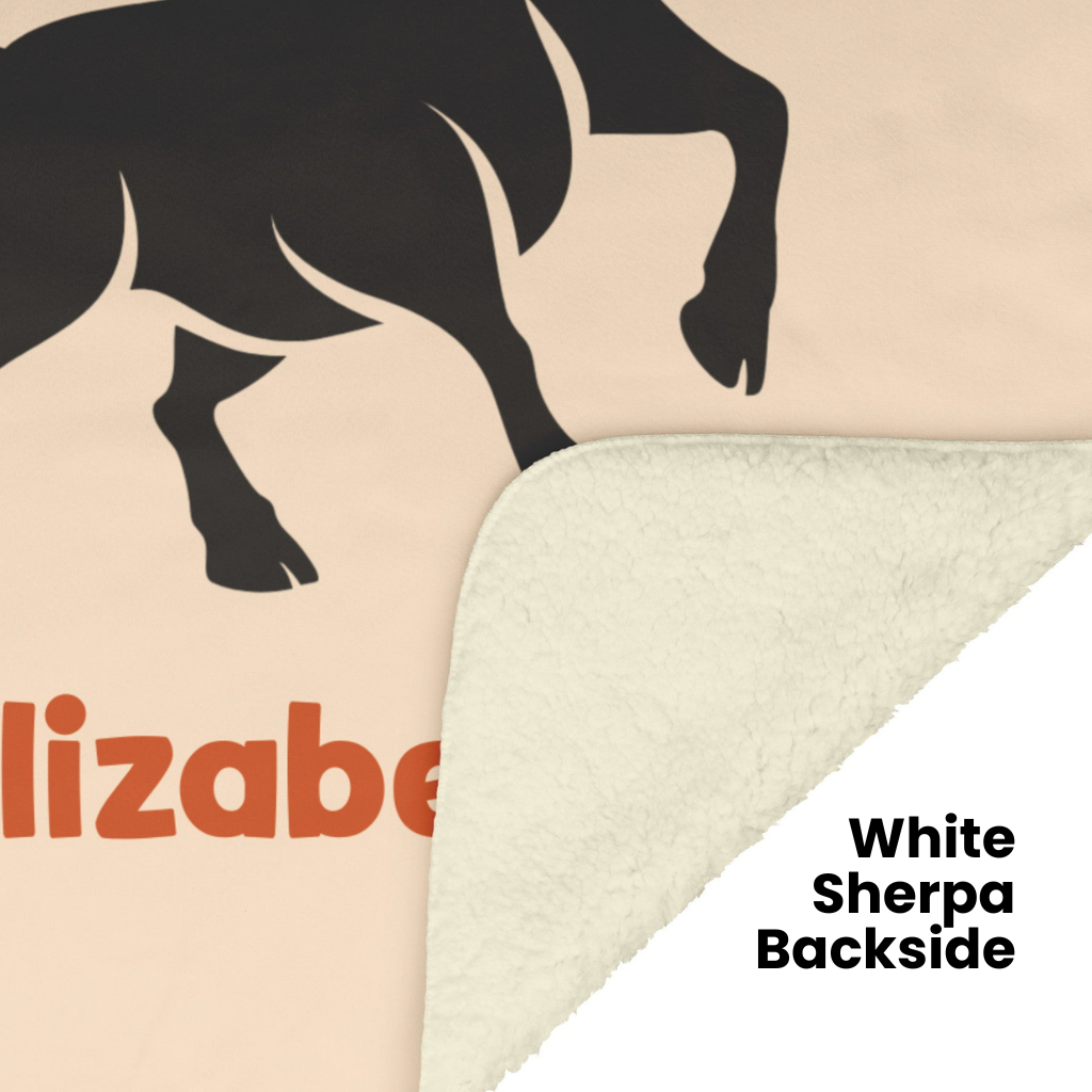 Taurus minimalist Personalized Fleece or Sherpa Blanket showing white sherpa backside mister obtuse eclectic goods