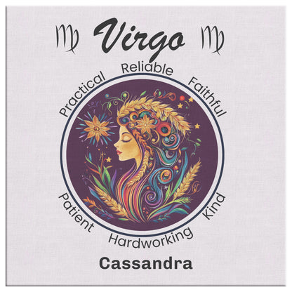 Virgo At Peace Personalized Square Canvas Wrap close up eclectic goods