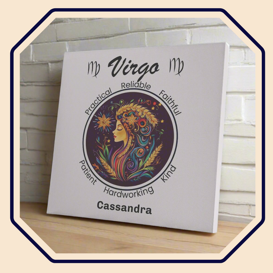 Virgo At Peace Personalized Square Canvas Wrap main product image mister obtuse eclectic goods