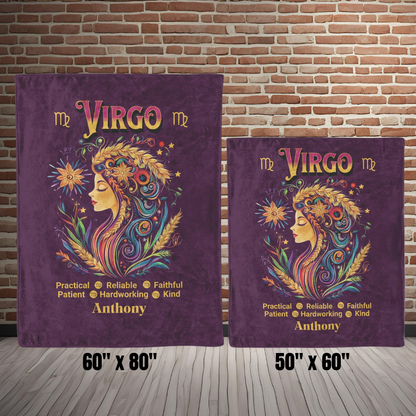 Virgo Fleece or Sherpa Blanket size options Mister Obtuse Eclectic Goods