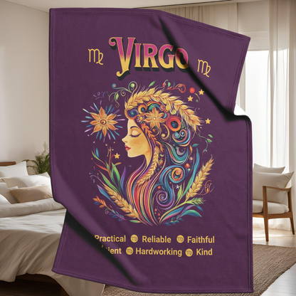 Virgo Fleece or sherpa blanket in bedroom setting mister obtuse eclectic goods