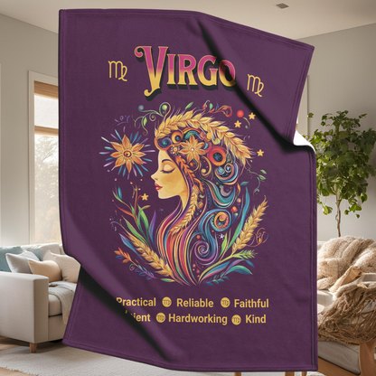 Virgo Fleece or sherpa blanket in living room setting mister obtuse eclectic goods