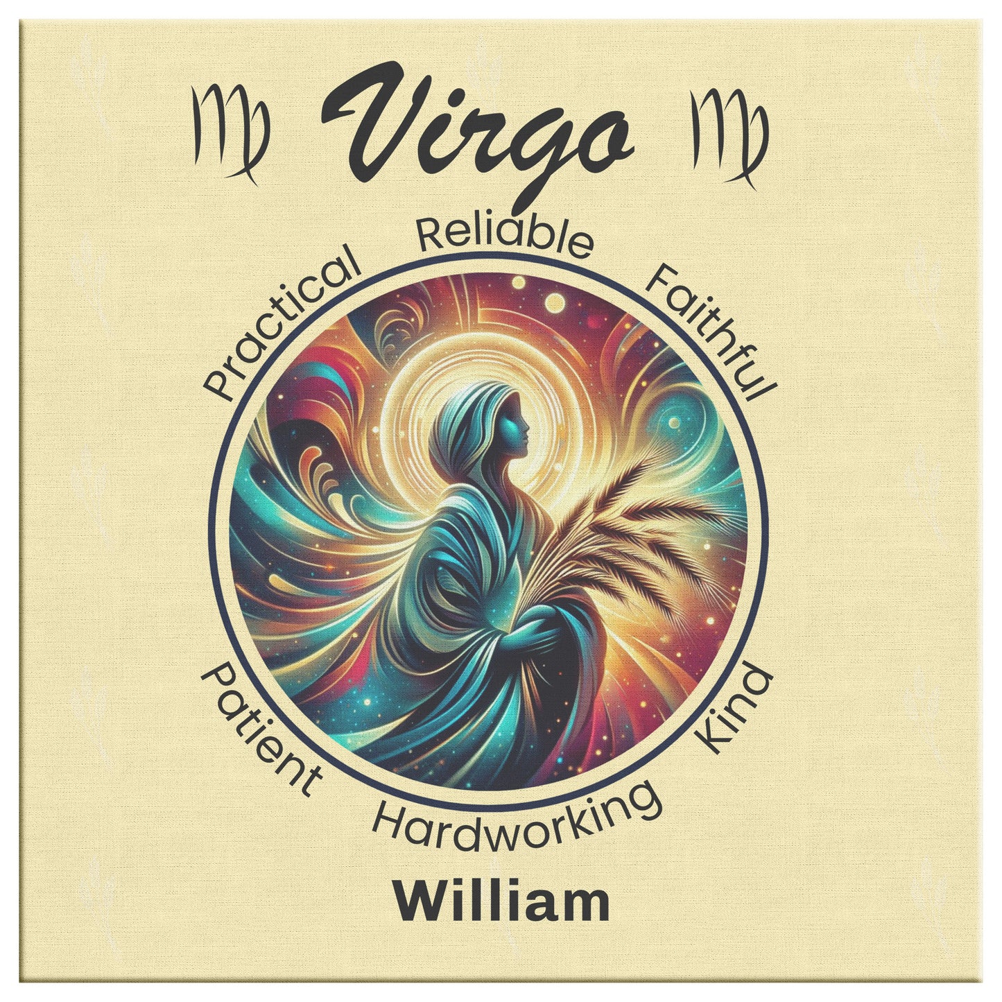 Virgo Gratitude Personalized Square Canvas Wrap close up mister obtuse eclectic goods