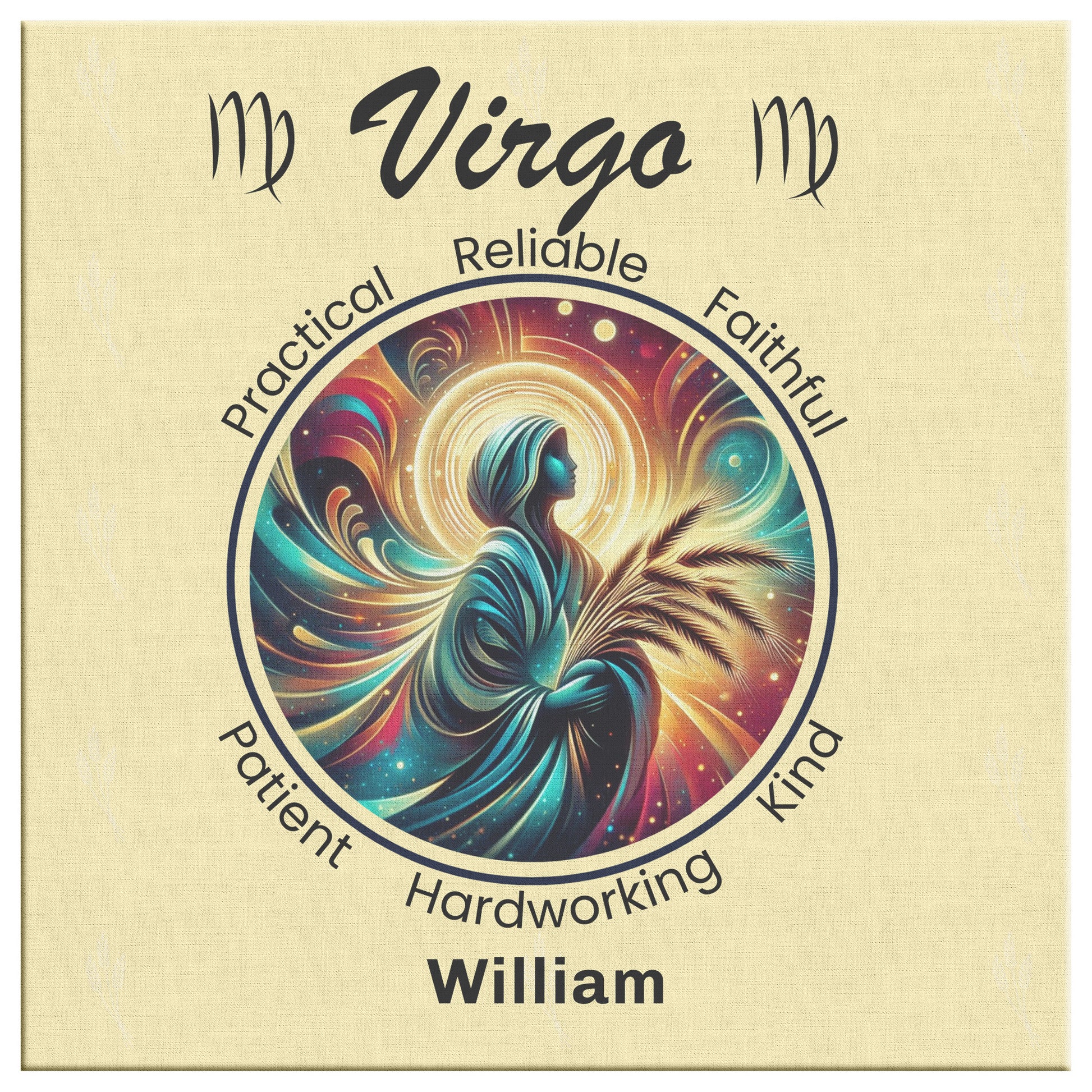 Virgo Gratitude Personalized Square Canvas Wrap close up mister obtuse eclectic goods