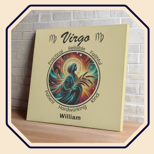Virgo Gratitude Personalized Square Canvas Wrap main product image mister obtuse eclectic goods