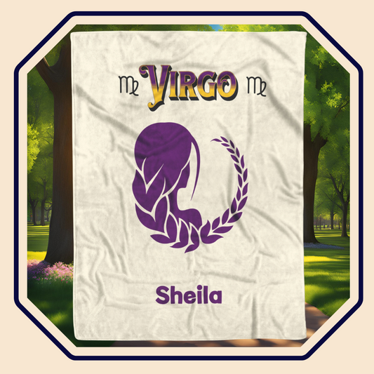 Virgo Minimalist Fleece or Sherpa Blanket Main Image Mister Obtuse Eclectic Goods
