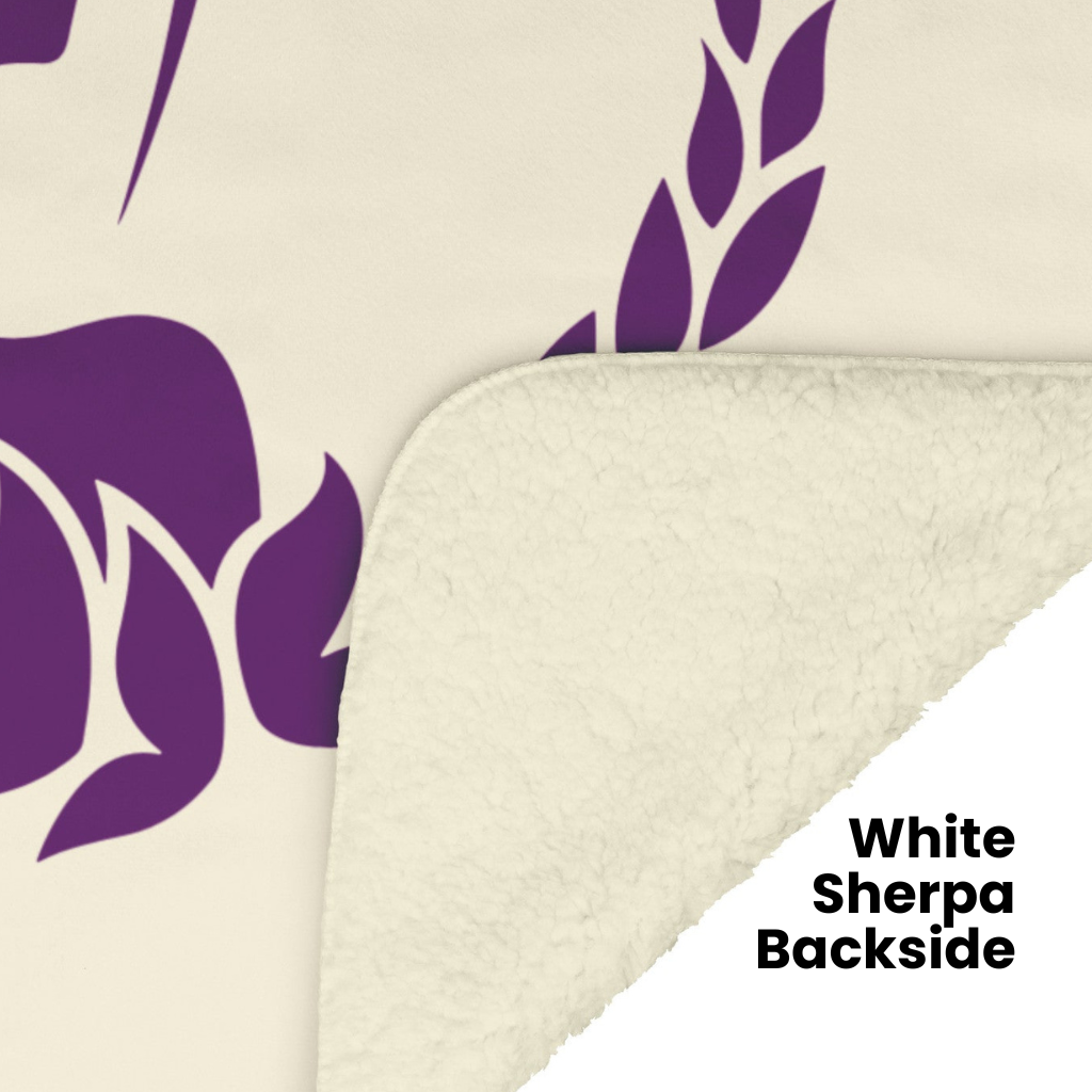 Virgo Minimalist Fleece or sherpa blanket displaying white sherpa backside mister obtuse eclectic goods