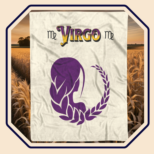 Virgo Minimalist Fleece or sherpa blanket image mister obtuse eclectic goods