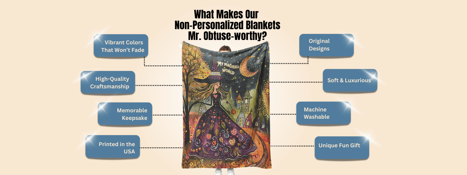What Makes Our whimsical non  personalized Blanket Mr Obtuse Worthy