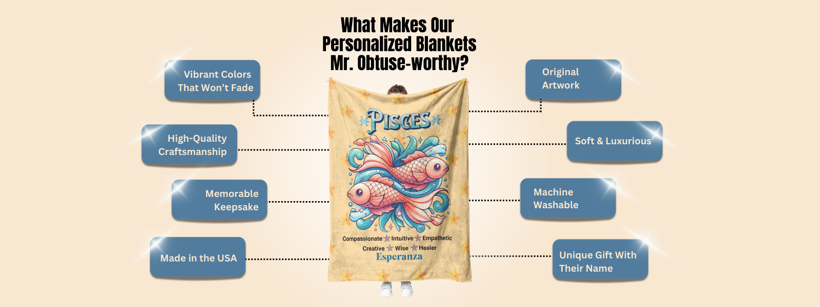 What makes our personalized blankets mister obtuse worthy