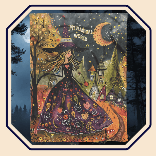 Witch's Magical World Non-Personalized Fleece or sherpa blanket main image mister obtuse eclectic goods