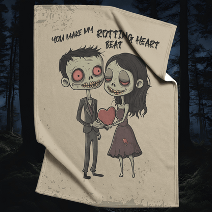 Zombie Sweethearts Non-Personalized Fleece or sherpa blanket in graveyard setting mister obtuse eclectic goods