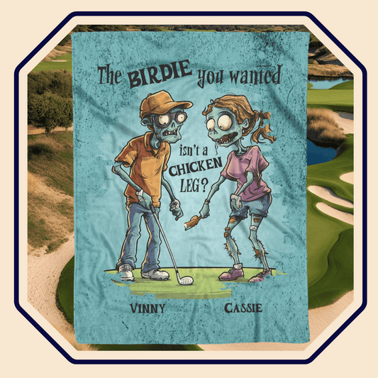 Zombie Golf Sweethearts Personalized Fleece or sherpa blanket main image mister obtuse eclectic goods