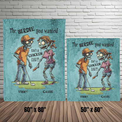 Zombie Golf Sweethearts Personalized Fleece or sherpa blanket size options mister obtuse eclectic goods