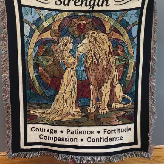 Product Video of Strength Tarot Heirloom Blanket Mister Obtuse Eclectic Goods