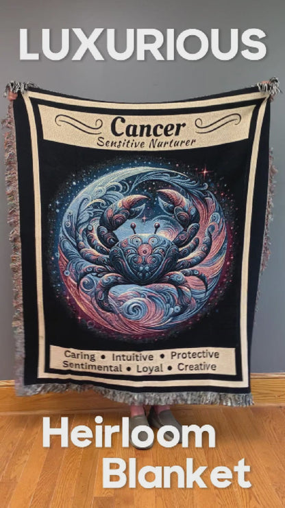 Cancer Zodiac Sign Heirloom Blanket Product Video_Mister Obtuse